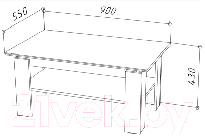 Журнальный столик НК Мебель Stern 900 / 72676487 (дуб сонома)