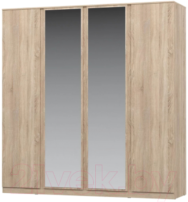 Шкаф НК Мебель Stern 4-х дверный с зеркалом / 72676508 (дуб сонома)