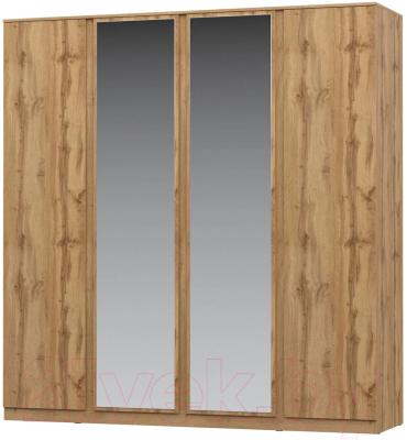 Шкаф НК Мебель Stern 4-х дверный с зеркалом / 72676509 (дуб вотан)
