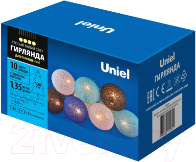 Светодиодная гирлянда Uniel ULD-S0135-010/STB/2AA / UL-00008420