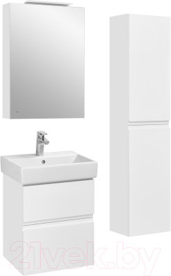 Шкаф с зеркалом для ванной Roca Oleta 50 / A857643501 (белый матовый, левый)