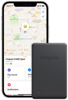 Беспроводная метка-трекер Chipolo Card Spot / CH-C21R-GY-R-EN (черный)