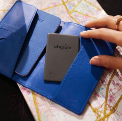 Беспроводная метка-трекер Chipolo Card Spot / CH-C21R-GY-R-EN (черный)