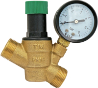 

Клапан редукционный, С манометром 1/2"г-1/2"г 3/4"ш