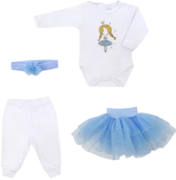 Комплект одежды для малышей Топотушки Нарядный для девочки / 4-46/2-74 (голубой) - 