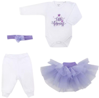 Комплект одежды для малышей Топотушки Нарядный для девочки / 4-46/1-74 (фиолетовый) - 