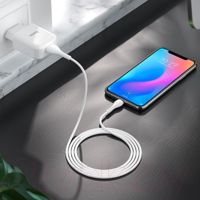 Зарядное устройство сетевое Hoco N2 USB + кабель Type-C / 28876 (белый)