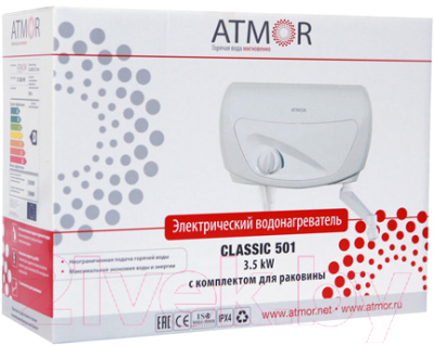 Проточный водонагреватель Atmor Classic 501 3.5 KW TAP (3520178)