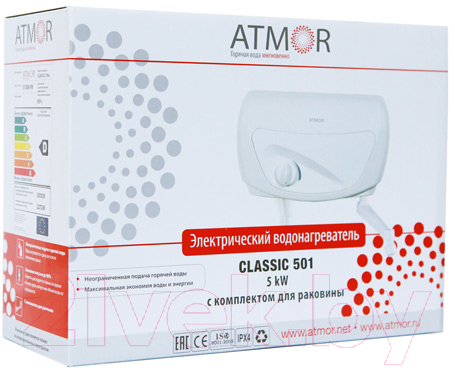 Проточный водонагреватель Atmor Classic 501 5 KW TAP