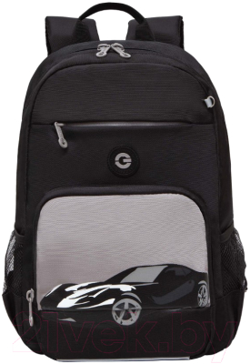 Школьный рюкзак Grizzly RB-355-1 (черный/серый)