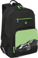 Школьный рюкзак Grizzly RB-355-1 (черный/салатовый) - 