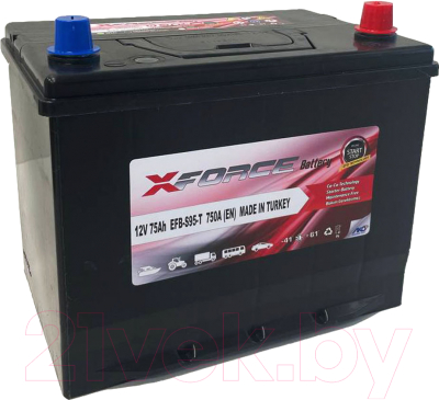 Автомобильный аккумулятор XFORCE EFB Asia 75 JR / EFB-S95-T (75 А/ч)