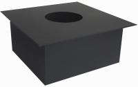 Потолочно-проходной узел дымохода КПД ф230 0.7мм 450x450 под стакан (черный) - 