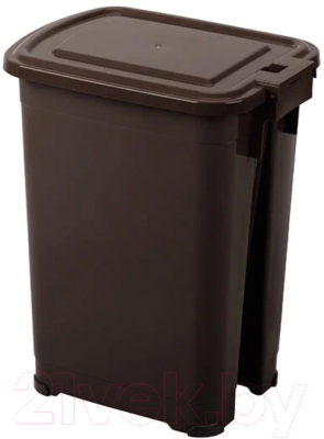 Контейнер для мусора El Casa Слим / 640490 (коричневый)