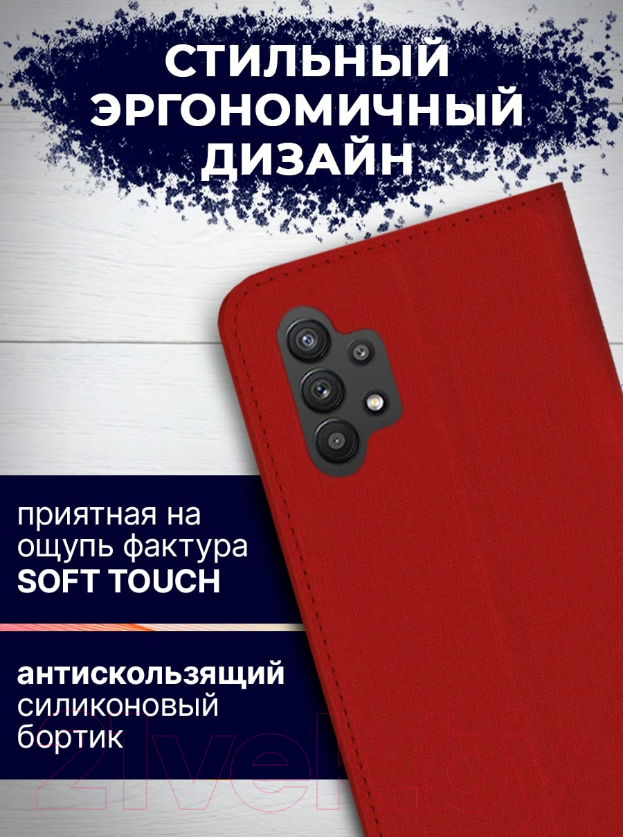Чехол-книжка Bingo Book для Galaxy A32 4G (красный) — фото 6