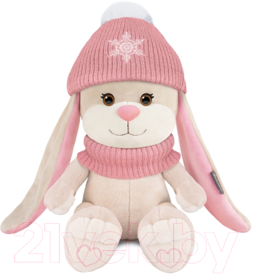 Мягкая игрушка Jack&Lin Зайка в розовом шарфе и шапочке со снежинкой / JL-032207-20
