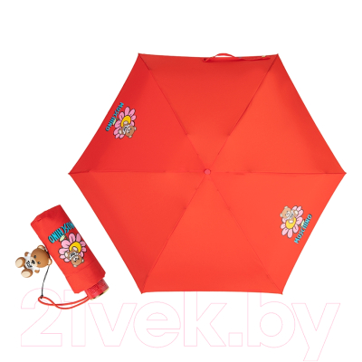 Зонт складной Moschino 8252-SuperminiC Flower Bear Red
