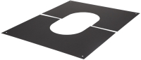 Накладка разрезная для дымохода КПД 0.7мм 550x550 ф180 под сэндвич (черный) - 