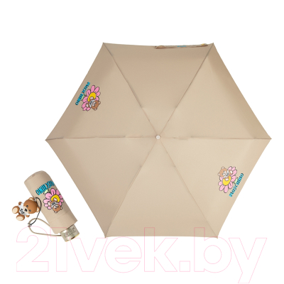 Зонт складной Moschino 8252-SuperminiD Flower Bear Dark Beige