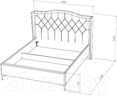 Каркас кровати НК Мебель Tango 160x200 / 72306800 (велюр бирюзовый)