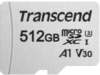 Карта памяти Transcend microSDXC 300S 512GB Class 10 UHS-I U3 (TS512GUSD300S-A) - 