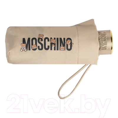 Зонт складной Moschino 8432-SuperminiD Bear In The Tube Dark Beige