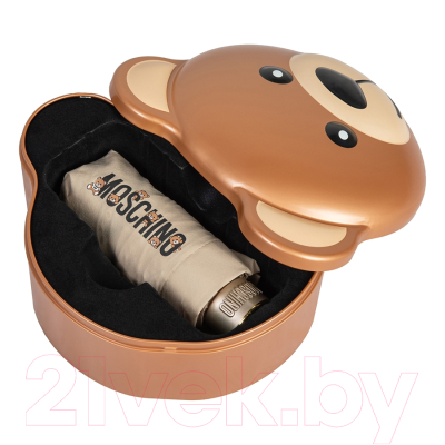 Зонт складной Moschino 8432-SuperminiD Bear In The Tube Dark Beige