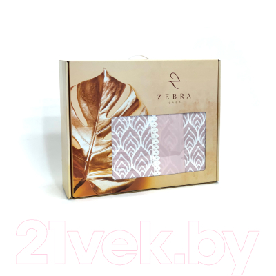 Набор текстиля для спальни Zebra Casa Leaf Евро / Y 822 (пудровый)