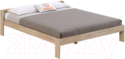 Двуспальная кровать Домаклево Маруся Сосна 160x200 (натуральный)