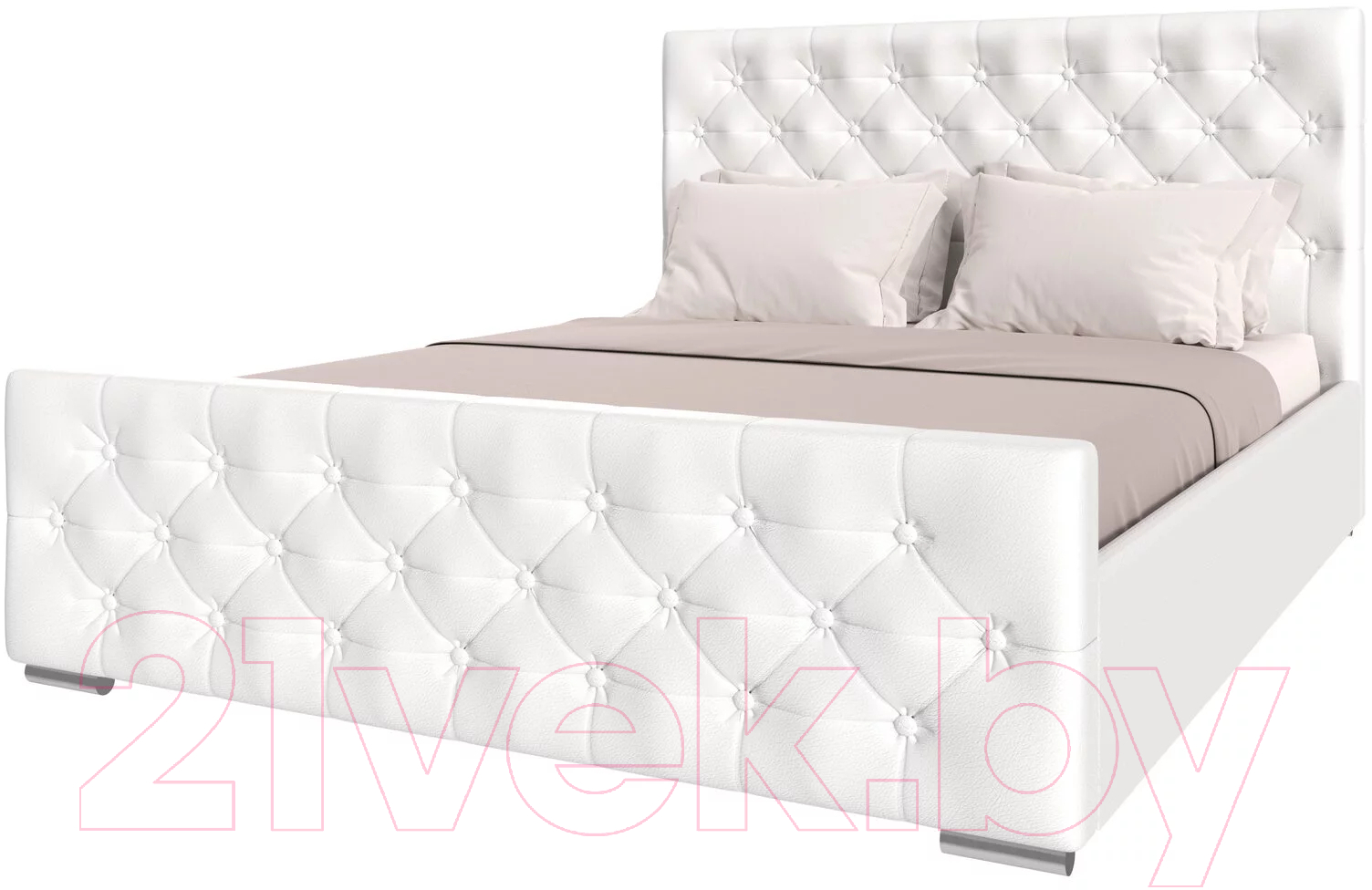 Каркас кровати НК Мебель Интеро 180x200 / 72306779 (белый кожзам)