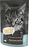 Влажный корм для кошек Tasty Cat С рыбой в желе (85г) - 