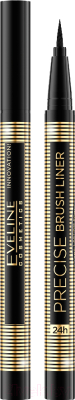Подводка-фломастер для глаз Eveline Cosmetics Precise Brush Liner ультрастойкая черный (1мл)