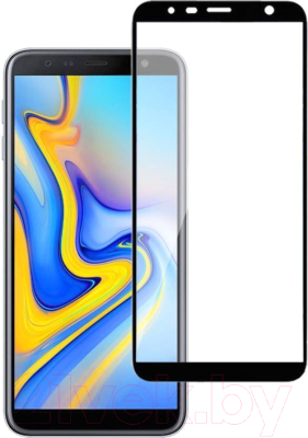 Защитное стекло для телефона Case Full Glue для Galaxy J6 Plus (черный глянец)