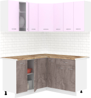 Кухонный гарнитур Кортекс-мебель Корнелия Лира 1.5x1.5 (сирень/оникс/мадрид) - 