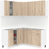 Готовая кухня Кортекс-мебель Корнелия Лира 1.5x1.5 без столешницы (дуб сонома) - 