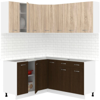 Готовая кухня Кортекс-мебель Корнелия Лира 1.5x1.5 без столешницы (дуб сонома/венге) - 