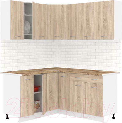 Кухонный гарнитур Кортекс-мебель Корнелия Лира 1.5x1.7 (дуб сонома/мадрид)