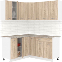 Готовая кухня Кортекс-мебель Корнелия Лира 1.5x1.7 (дуб сонома/марсель) - 