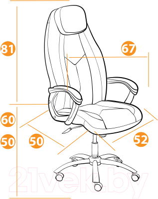Кресло офисное Tetchair Boss Lux флок (серый)