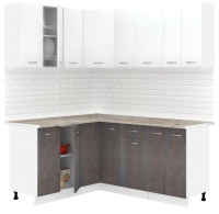 Кухонный гарнитур Кортекс-мебель Корнелия Лира 1.5x1.8 (белый/береза/марсель) - 
