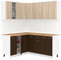 Готовая кухня Кортекс-мебель Корнелия Лира 1.5x1.8 (дуб сонома/венге/дуб бунратти) - 