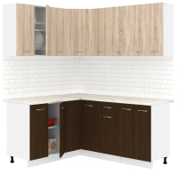 Готовая кухня Кортекс-мебель Корнелия Лира 1.5x1.8 (дуб сонома/венге/королевский опал) - 