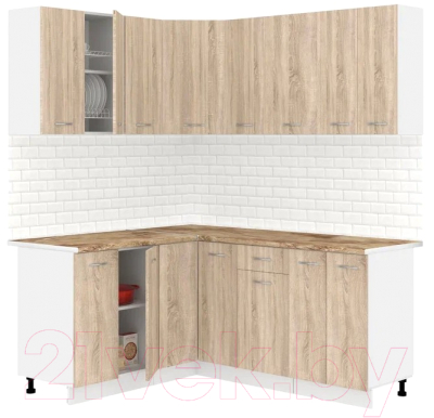 Готовая кухня Кортекс-мебель Корнелия Лира 1.5x1.8 (дуб сонома/мадрид)