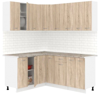 Готовая кухня Кортекс-мебель Корнелия Лира 1.5x1.8 (дуб сонома/марсель) - 