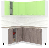 Готовая кухня Кортекс-мебель Корнелия Лира 1.5x1.8 (зеленый/оникс/марсель) - 