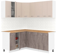 Кухонный гарнитур Кортекс-мебель Корнелия Лира 1.5x1.8 (капучино/оникс/дуб бунратти) - 