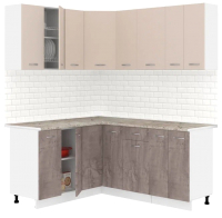 Кухонный гарнитур Кортекс-мебель Корнелия Лира 1.5x1.8 (капучино/оникс/марсель) - 