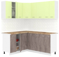 Готовая кухня Кортекс-мебель Корнелия Лира 1.5x1.8 (салатовый/оникс/мадрид) - 