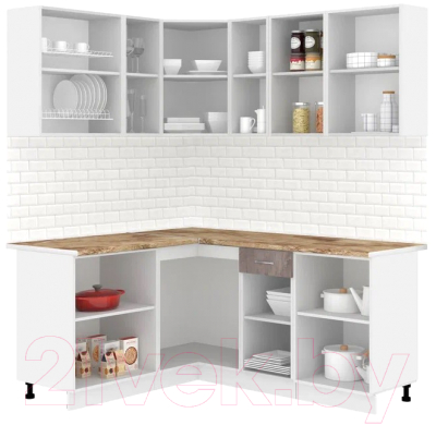 Готовая кухня Кортекс-мебель Корнелия Лира 1.5x1.8 (сирень/оникс/мадрид)