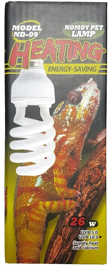 Лампа для террариума Nomoy Pet UVB 10.0 26Вт Е27 / ND-09-10-26W